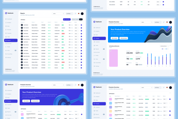 WEB网站后台管理数据仪表盘UI工具素材包
