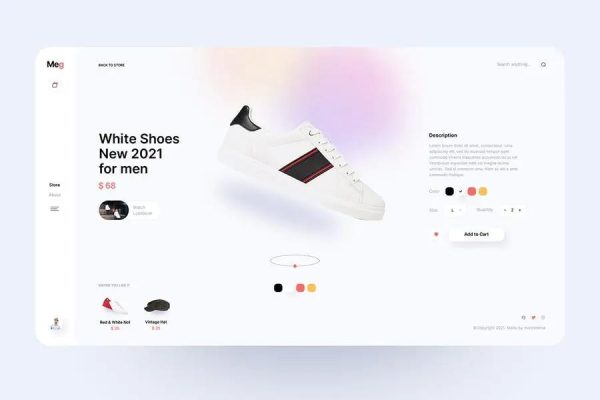 时尚配饰店电子商务网站UI界面设计模板