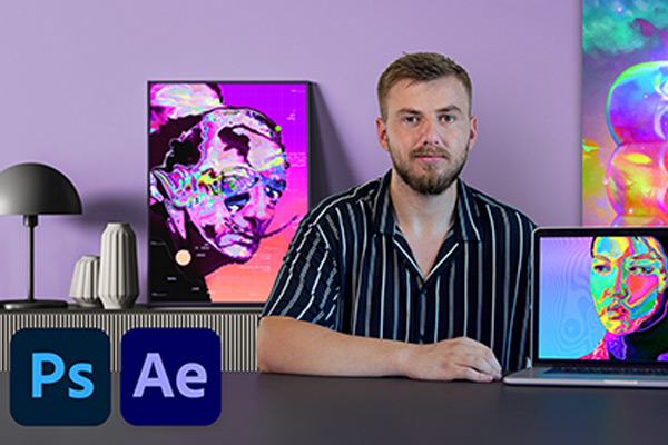 AE/PS教程-抽象艺术人物肖像海报制作教程Domestika Abstract Portraiture