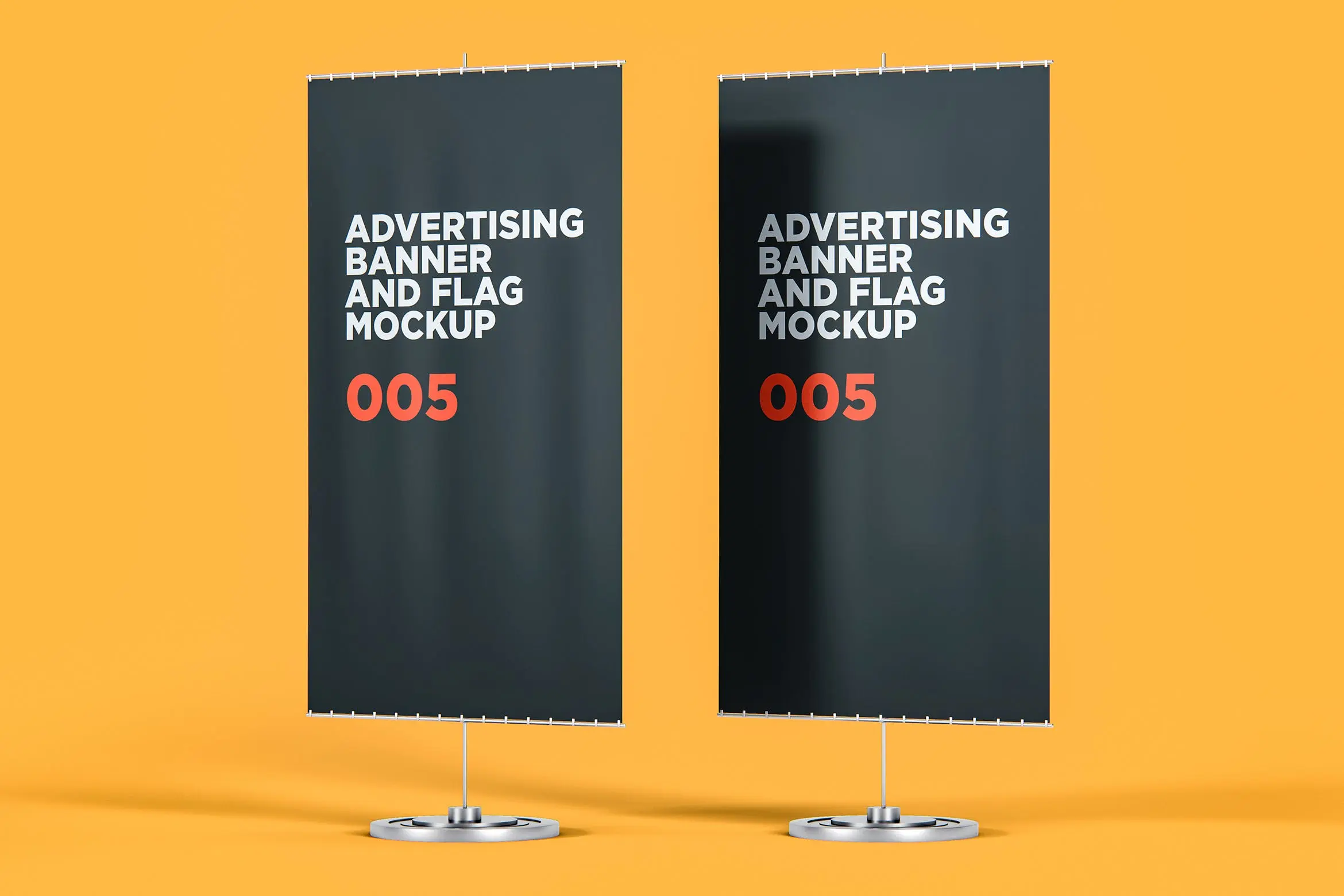广告Banner横幅&旗帜样机素材Advertising Banner And Flag Mockup 005