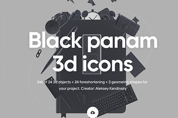 C4D模型-24个电脑手机信箱等图表3D模型octane渲染