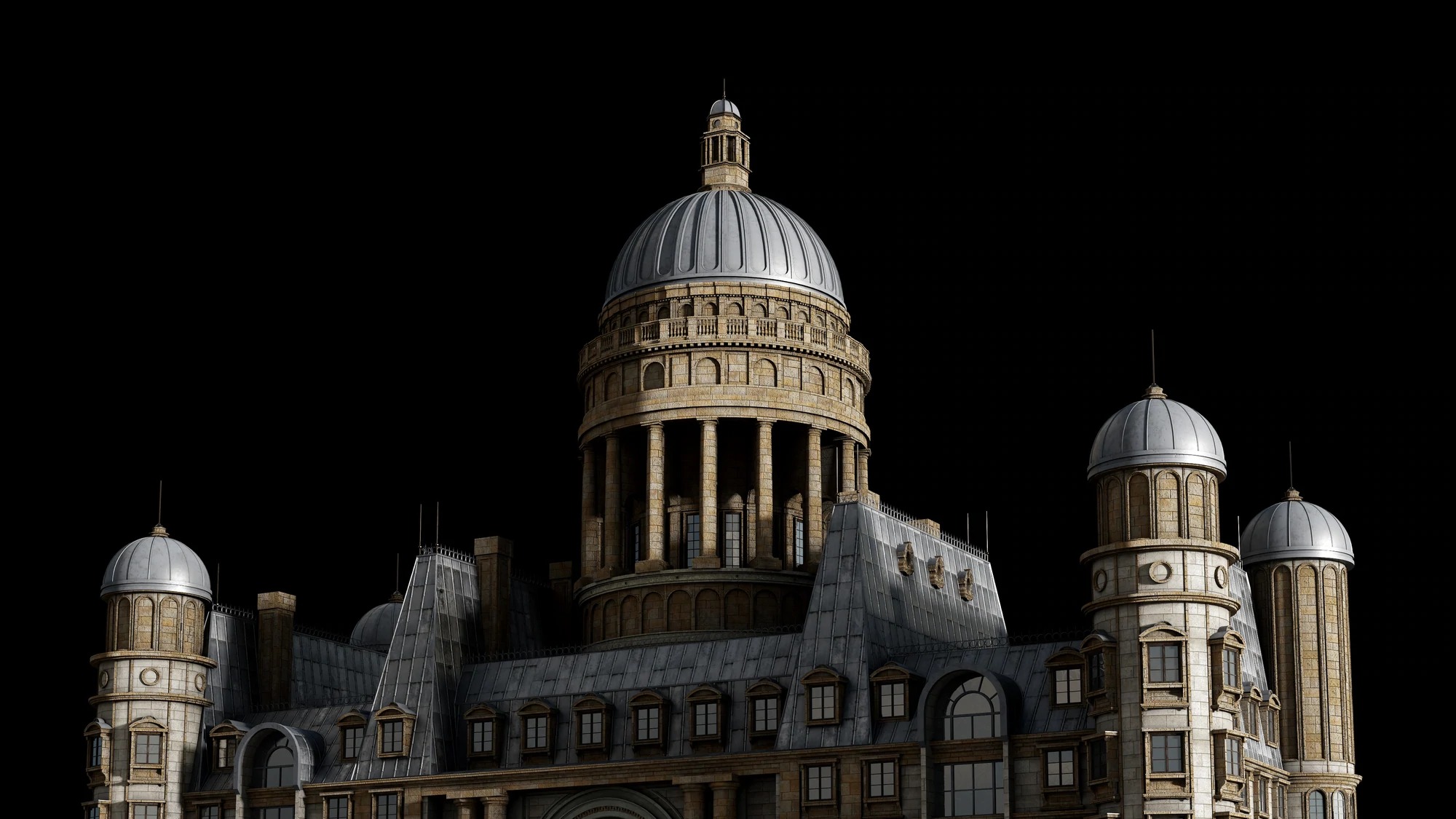 新古典主义风格巴黎罗马伦敦欧式建筑模型（含Octane贴图）