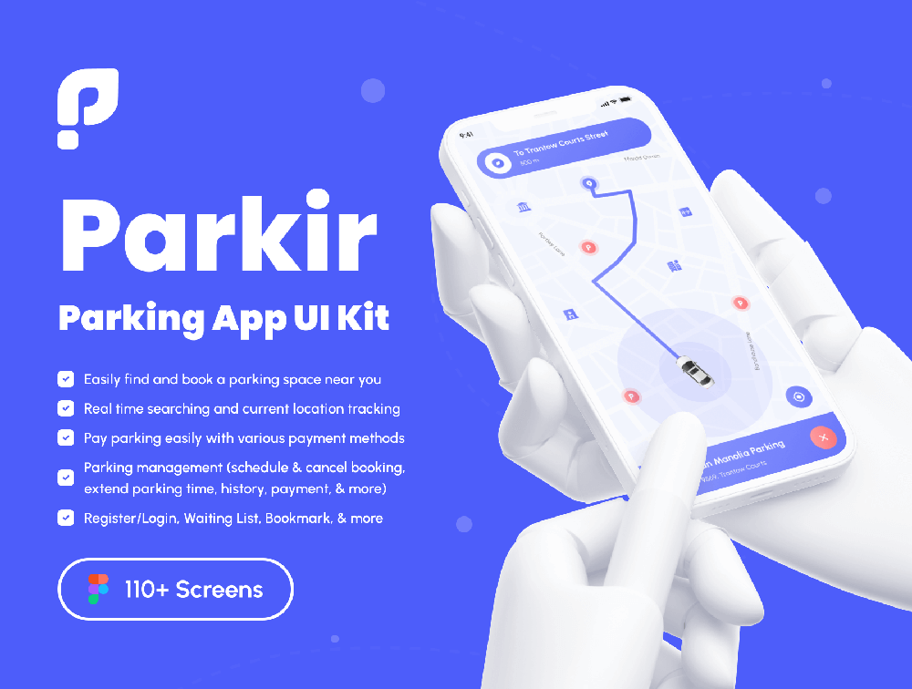 停车App应用程序界面 UI套件素材