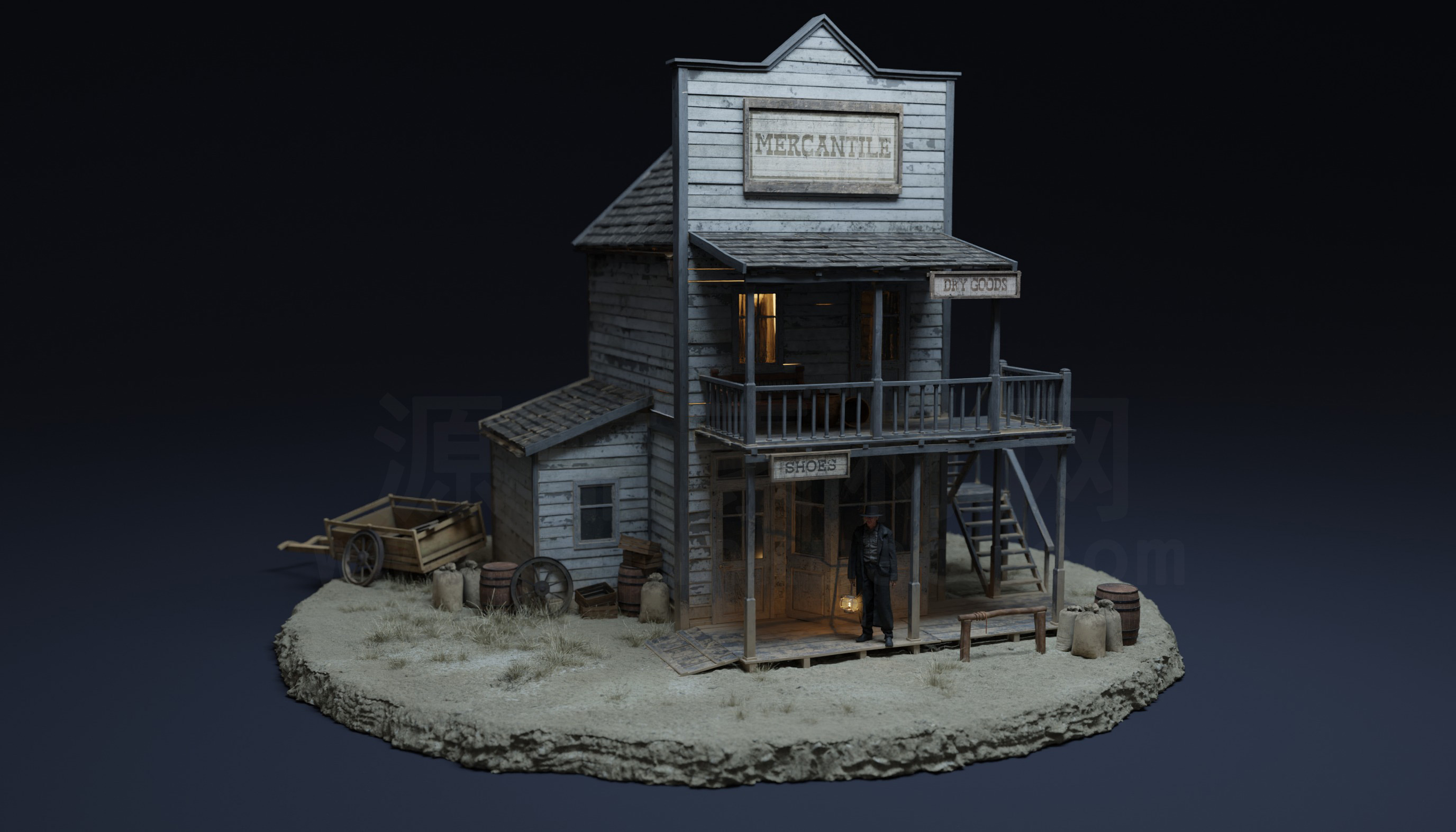 狂野西部系列：木屋建筑模型18个木屋模型18个木房子建筑模型