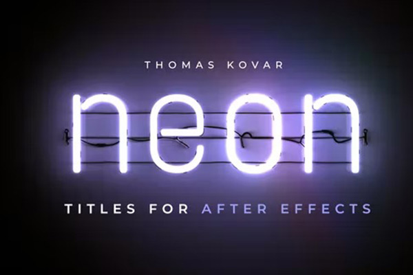 AE模板-霓虹灯场景发光文字效果标题动画Neon Titles