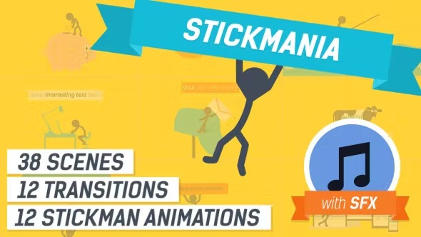 AE模板-火柴人动画卡通解说展示解释动画Explainer Video Stickmania