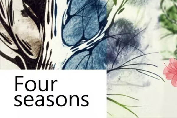 PR模板-四季水墨笔刷相册幻灯片展示 Four Seasons Album Package