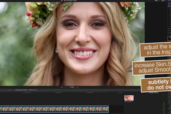 FCPX插件-中文汉化皮肤美白磨皮美颜效果插件Fcpeffects Skin Smoother 2 支持M1芯片