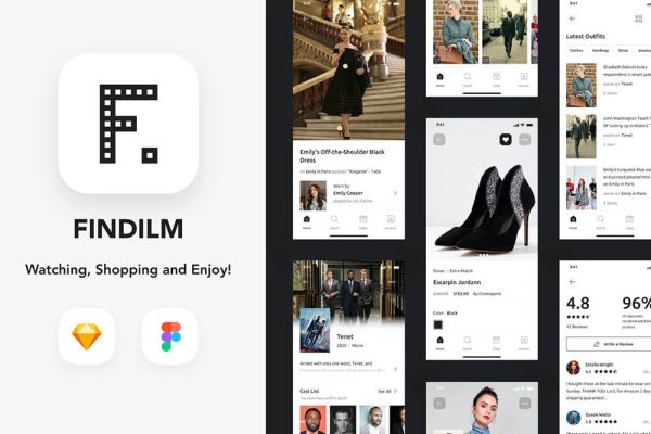 名人衣橱在线购物App应用程序 UI 套件