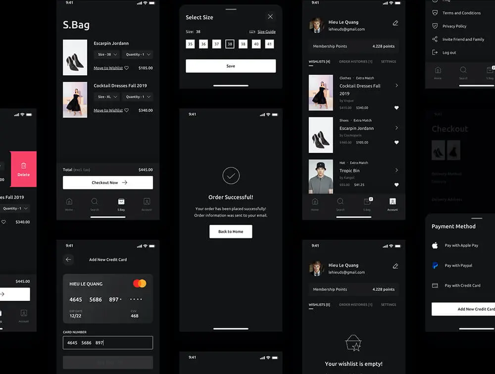 名人衣橱在线购物App应用程序 UI 套件