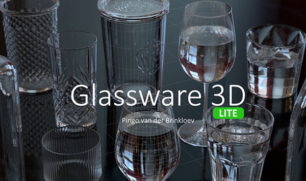 C4D模型-玻璃杯子模型高脚杯模型玻璃器皿模型合集