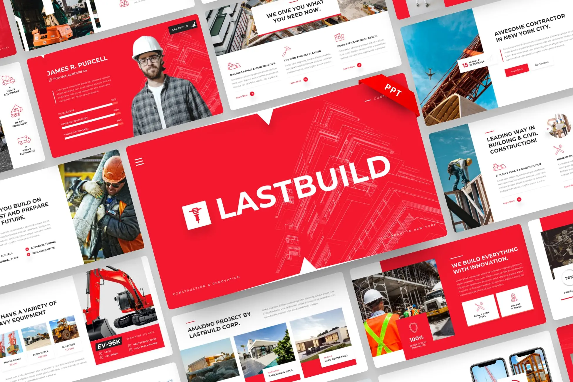 施工&建筑PPT设计办公模板 Lastbuild – Construction & Renovation PowerPoint