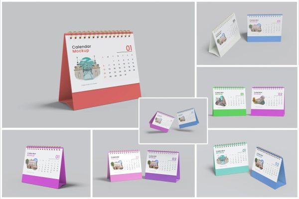 活页台历日历设计样机素材Desk Calendar Mockups V.2