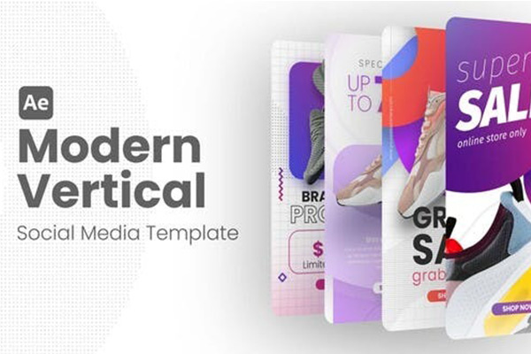 AE模板-竖屏时尚新品运动鞋社交媒体展示模板·Modern Vertical Social Media Template