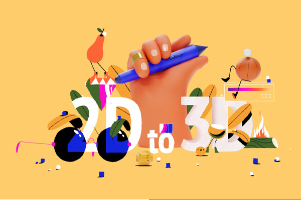 C4D教程-制作2D动画到3D卡通动画教程附带工程文件中英字幕2D to 3D with Cinema 4D