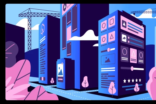 站点和应用程序开发主题设计系统插画