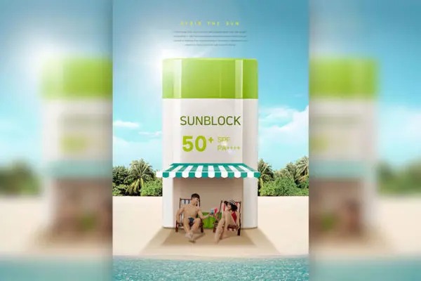 夏季护肤防晒化妆品海报PSD设计素材