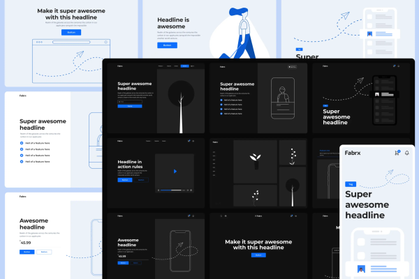 Fabrx网页网站设计系统UI套件