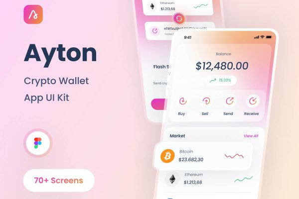 高品质加密钱包App应用程序 UI 套件