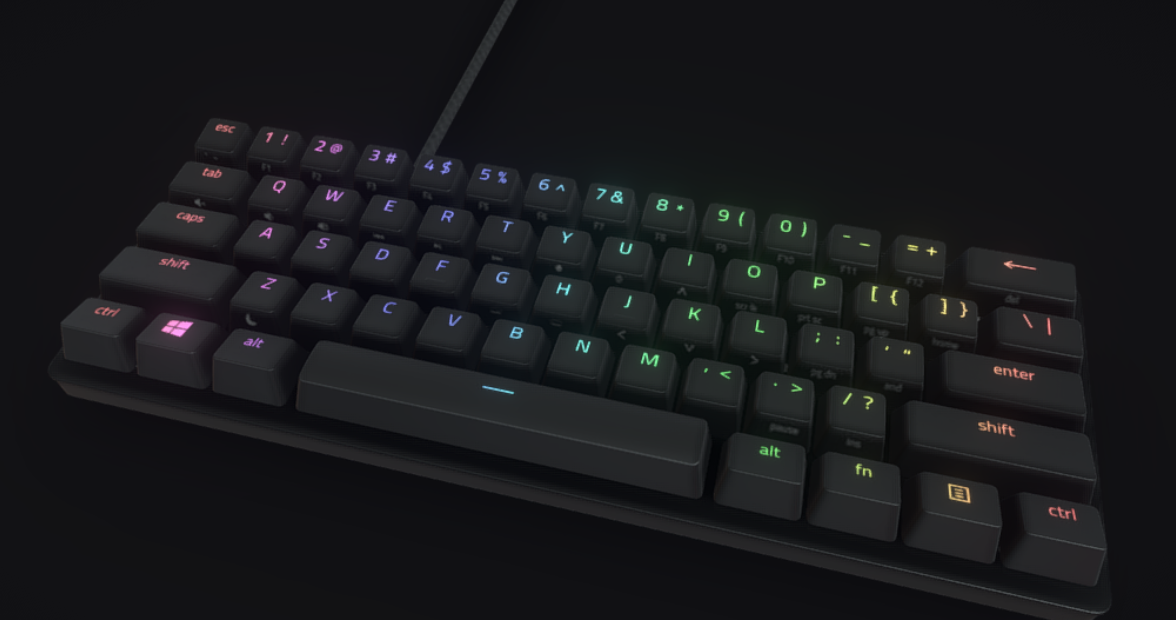 C4D模型-雷蛇键盘模型电子产品3D模型Razer Huntsman Mini Keyboard
