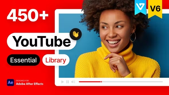 AE脚本-网络视频包装宣传开场文字标题字幕条排版动画 Youtube Essential Library V6