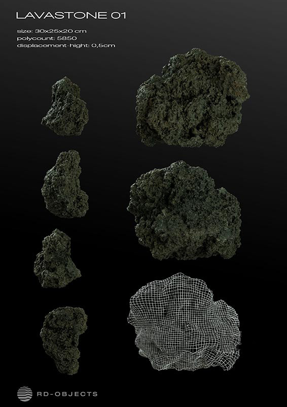 3D贴图-高精度火山石模型火山石贴图岩石贴图