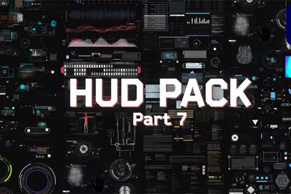 AE模板-150种科技感界面HUD元素数据扫描动画 HUD Pack | Part 7