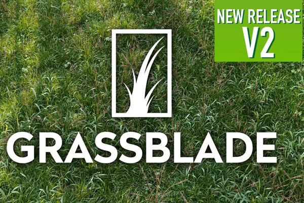 Blender插件-中文汉化一键自动生成花草石头植物插件Grassblade V2.2