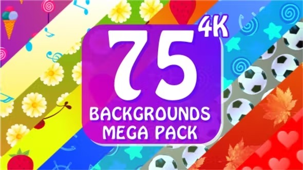4K视频素材-75个创意图形循环背景动画素材 Backgrounds Mega Pack