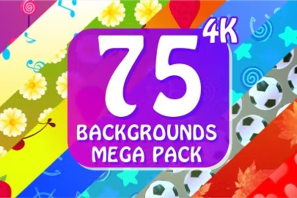 4K视频素材-75个创意图形循环背景动画素材 Backgrounds Mega Pack