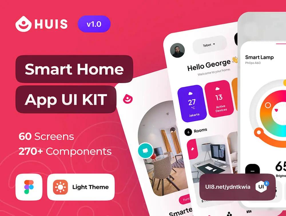 智能家居控制App应用程序 UI 套件UI设计素材_源酷素材网