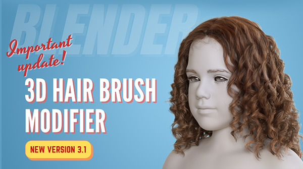 Blender插件-三维毛发笔刷头发绘制工具 3D Hair Brush V3.2 + 使用教程