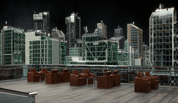 玻璃写字楼建筑模型现代摩天大楼购物中心大楼3D模型