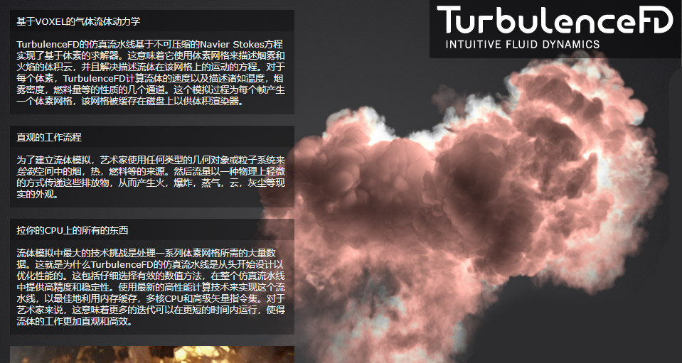 C4D插件-中文汉化流体烟雾模拟插件仅支持R26 TurbulenceFD v1.0.1484 For Cinema4D R26 win