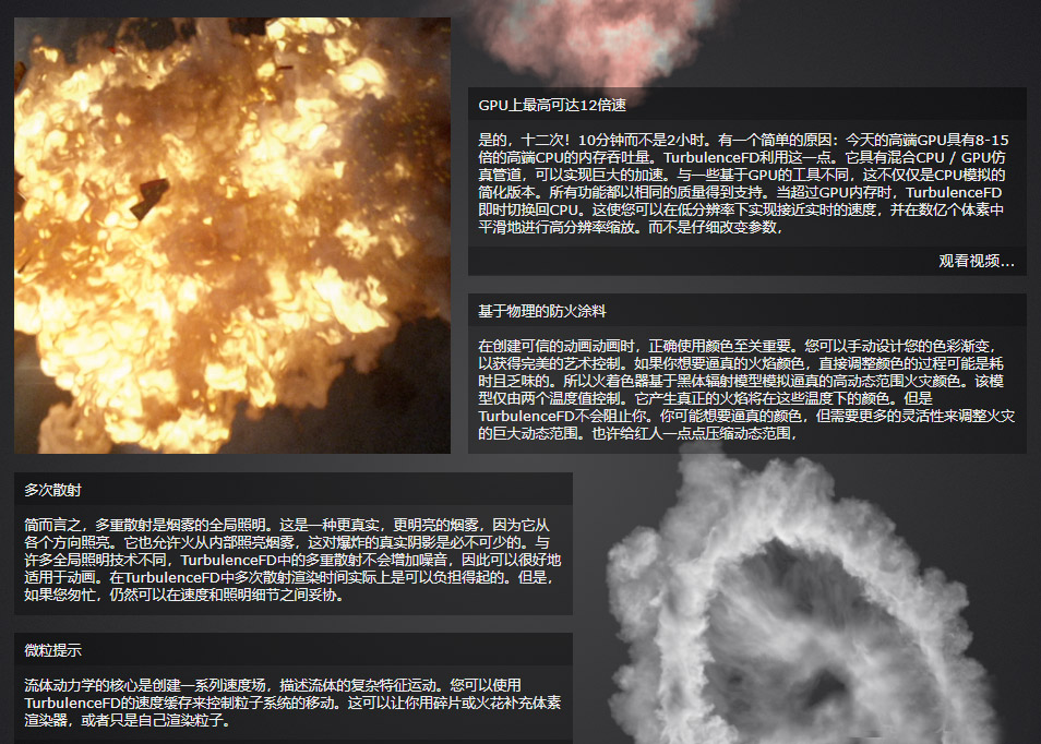 C4D插件-中文汉化流体烟雾模拟插件仅支持R26 TurbulenceFD v1.0.1484 For Cinema4D R26 win