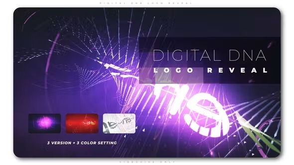 AE模板-未来科技DNA风格LOGO标志展示 Digital DNA Logo Reveal