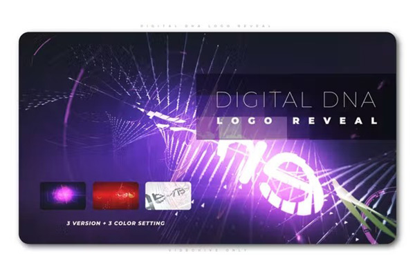 AE模板-未来科技DNA风格LOGO标志展示 Digital DNA Logo Reveal