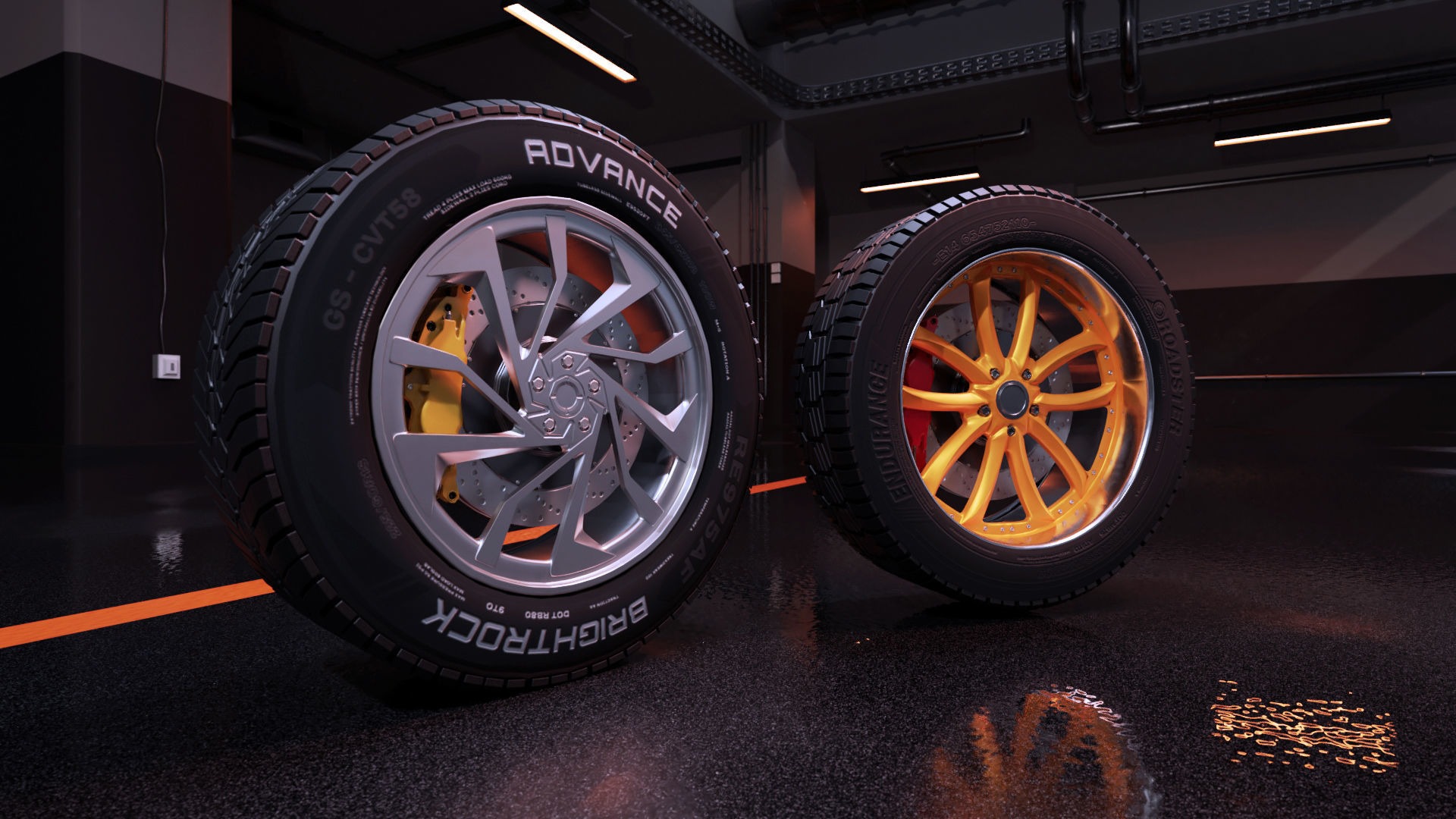 3D模型-20个运动汽车轮毂轮胎模型轮辋3D模型合集