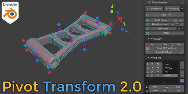 Blender插件|三维模型中心点移动插件 Pivot Transform V2.3.0