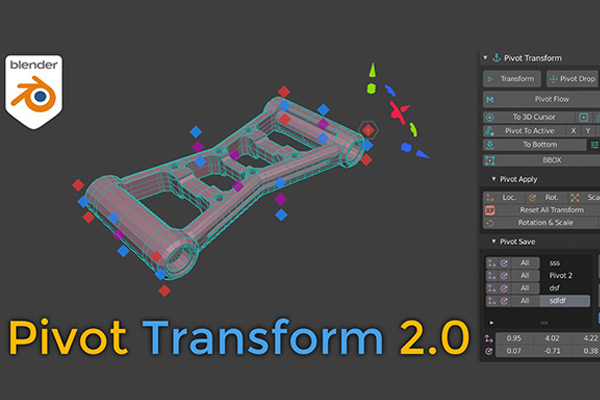 Blender插件|三维模型中心点移动插件 Pivot Transform V2.3.0