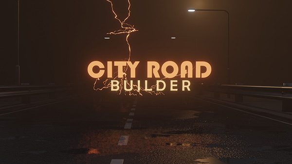 Blender插件-中文汉化城市街道道路建造景观插件 City Road Builder