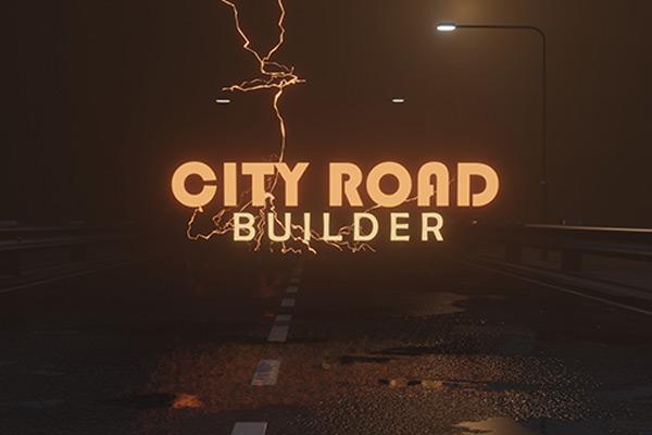 Blender插件-中文汉化城市街道道路建造景观插件 City Road Builder