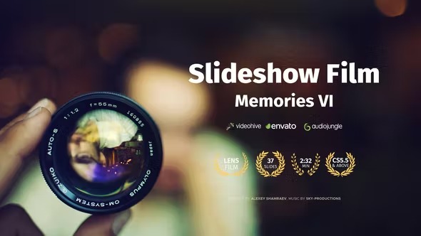 AE模板-相机镜头视角回忆幻灯片图文展示动画 Slideshow Film