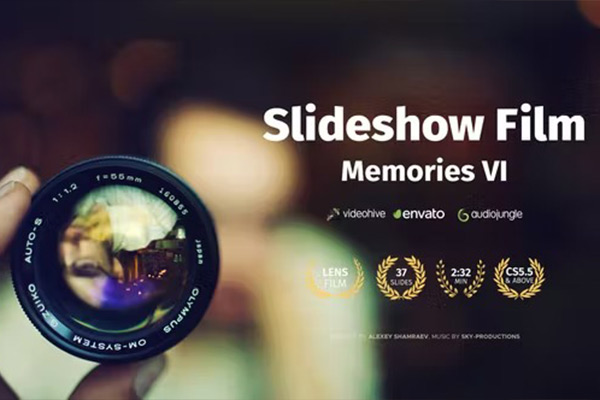 AE模板-相机镜头视角回忆幻灯片图文展示动画 Slideshow Film