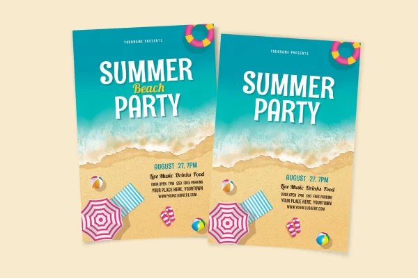 夏季海滩派对广告海报传单设计PSD模板素材 Summer Party/Beach Party