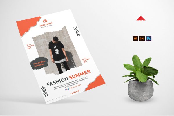 夏季时尚广告宣传单模板下载 Summer Fashion Ads