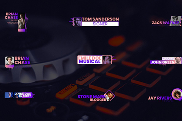 AE模板-11种音乐音波跳动可视化音频动画文字人名标题 Lower Thirds