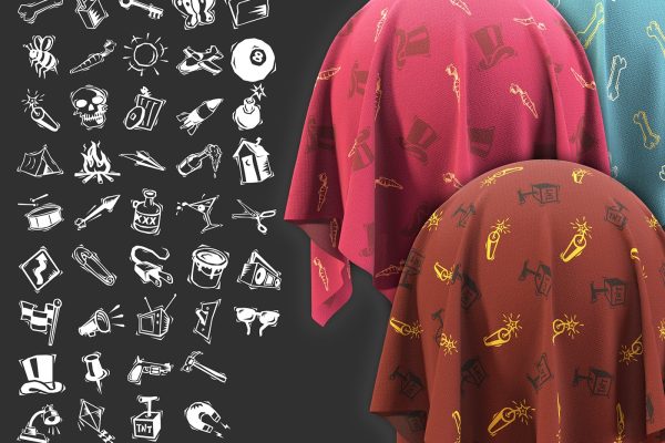 45个透明通道图案贴图包花纹贴图 V3