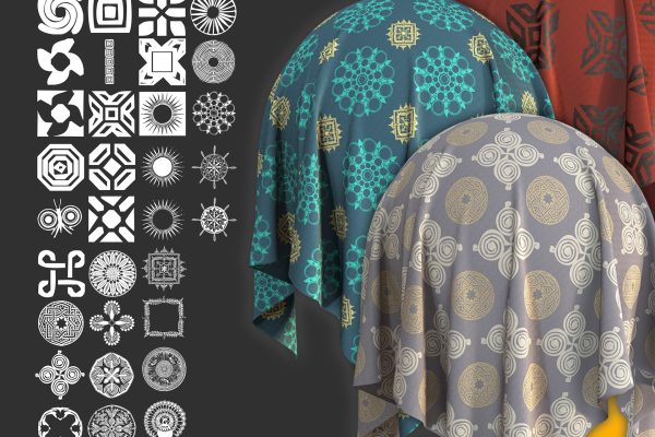 35个透明通道图案贴图包花纹贴图 V1