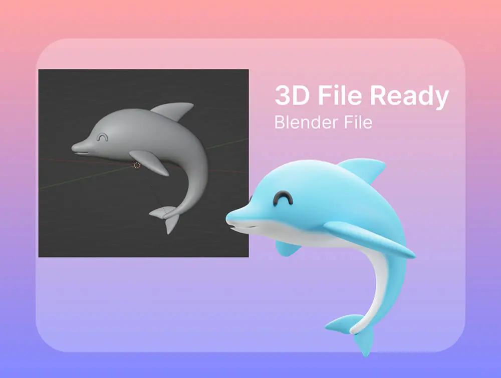 3D可爱动物头像Blender图标模型素材